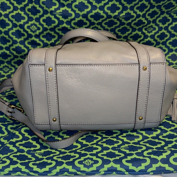 Gray Leather Handbag orYANY Annabelle pebble leather